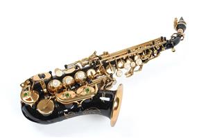 Saxofon Sopran curbat Karl Glaser NEGRU+AURIU NOU Sopranina Si b