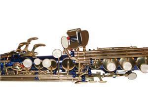 Saxofon Sopran NOU Karl Glaser Saxophone drept Si b Albastru+Auriu - imagine 4