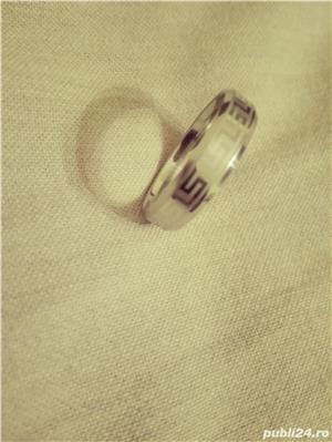 Verigheta unisex silver cu model, diametru 22 mm(2,2 cm) - imagine 3