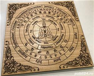 cutie cadou Pendul radiestezie-plansa lemn +cadou set cele 7 chakre+placa pendul