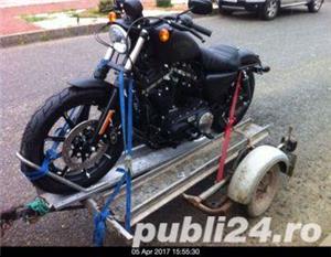Transport motociclete solo/cu atas/ATV-uri cu remorca specializata,cu rampa de incarcare si chingi  - imagine 3
