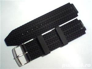 curea Hublot neagra din silicon, dar si inchizatori, surubelnita si surubele Hublot, separat. - imagine 3