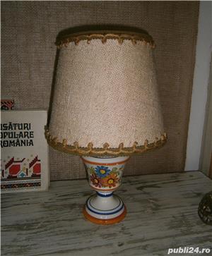 Veioza veche cu picior din portelan (Lampa/Lampadar/Abajur)