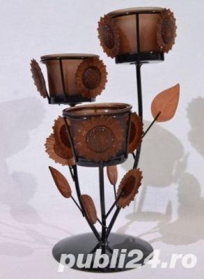 Suport 3 lumanari model flori  - imagine 2