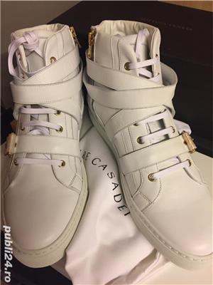 Hi-top anckle Sneakers Cesare Casadei double strap,moon white,produs original