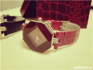 Ceas de mana dama culoare rosie model deosebit - imagine 5