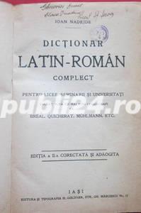 Dictionar latin-roman, I. Nadejde, 1918 - imagine 3