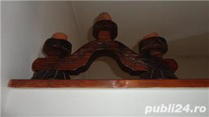 sfesnic vintage cu 3 brate sculptat din lemn masiv