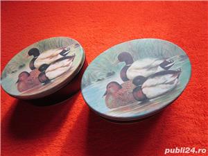 Cutii Metalice Design Retro cu Rate Mandarine 