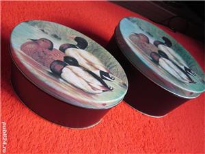 Cutii Metalice Design Retro cu Rate Mandarine  - imagine 2