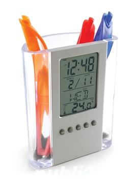 Ceas LCD Auriol,cu suport de pixuri,afiseaza temperatura,ora,data,ziua,nou - imagine 3