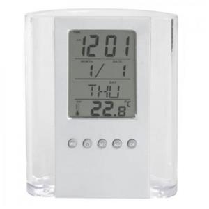 Ceas LCD Auriol,cu suport de pixuri,afiseaza temperatura,ora,data,ziua,nou - imagine 2