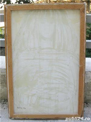 Gabriel Gheorghiu - Portret Adelina tablou ulei pe panza inramat 62x92cm - imagine 4