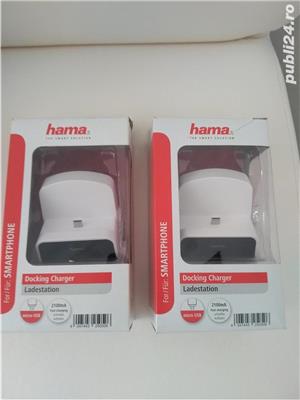 vand statie,dubla incarcare HAMA,mufa mini usb/usb,Fast Charge 2.100 A,noua,la cutie