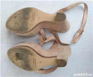 Pantofi de vara dama, sandale din piele cu toc platforma Ovye Cristina Lucchi, M 38 - imagine 6