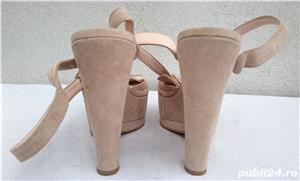 Pantofi de vara dama, sandale din piele cu toc platforma Ovye Cristina Lucchi, M 38 - imagine 4