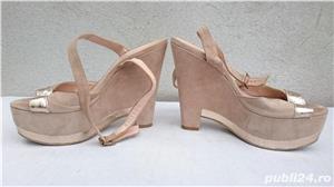 Pantofi de vara dama, sandale din piele cu toc platforma Ovye Cristina Lucchi, M 38