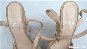 Pantofi de vara dama, sandale din piele cu toc platforma Ovye Cristina Lucchi, M 38 - imagine 5