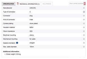 Conectori RF UNICON C-50 W - imagine 5