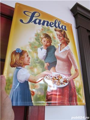 cadou inedit-Reclama Metalica 3D Vintage Sanella - Mare-ambalajul original