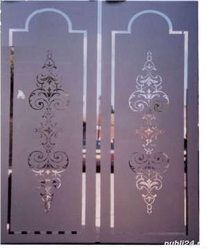 Sablare geamuri , geam sablat, folie sablare,sabloane sablat - imagine 2