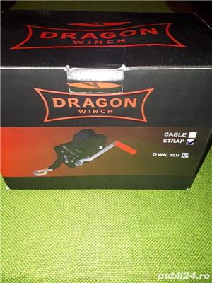 Troliu manual cablu sintetic Dragon Winch 3500lbs(trage 1588kg) - imagine 4