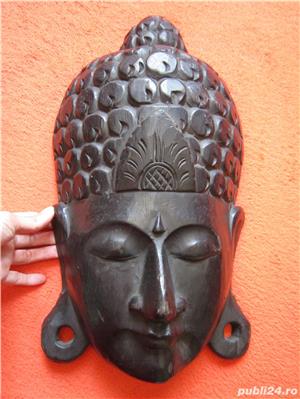 cadou rar  Buddha Vintage Asian Art - Wall Mask-Sculptura Lemn