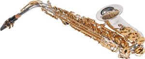 Saxofon Alto Karl Glaser ARGINTIU + AURIU curbat Saxophone Germania - imagine 7