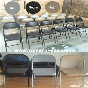 Scaune metalice pliabile 3C bej, negru si gri deschis