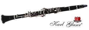 Clarinet Karl Glaser  Bb(Si bemol) Bohm sistem 17clape+6 inele ebonita