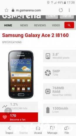  Telefon mobil Samsung Galaxy Ace 2 i8160 Single Sim Black L215 - imagine 2
