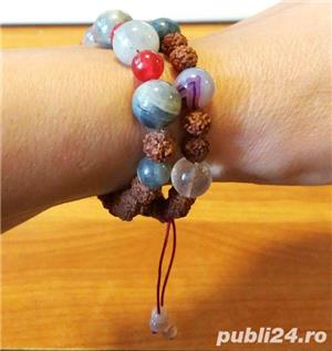 Vand bratari cu  RUDRAKSHA si PIETRE SEMIPRETIOASE, diverse modele - imagine 2
