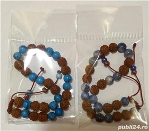 Vand bratari cu  RUDRAKSHA si PIETRE SEMIPRETIOASE, diverse modele - imagine 4