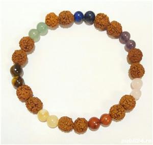 Vand bratari cu  RUDRAKSHA si PIETRE SEMIPRETIOASE, diverse modele - imagine 6