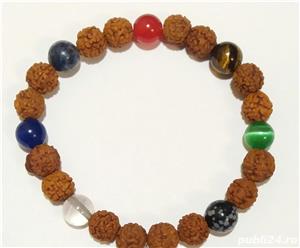 Vand bratari cu  RUDRAKSHA si PIETRE SEMIPRETIOASE, diverse modele - imagine 8