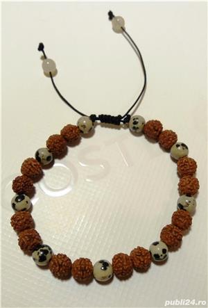 Vand bratari cu  RUDRAKSHA si PIETRE SEMIPRETIOASE, diverse modele - imagine 9