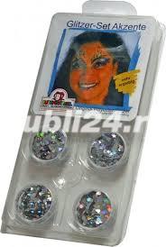 Set glitter argintiu face painting . Stelute,inimioare,romburi,floricele. Glitter machiaj