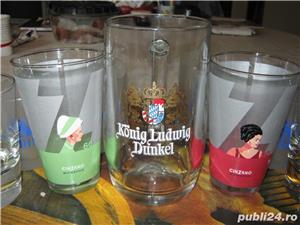 Germania halba originala konig ludwig dunkel,0.5 litri,cinzano 2 pahare colectie,unicate,cititi enun