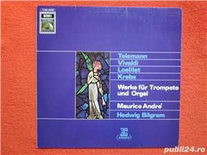 vinil Vivaldi,Telemann,Loeillet,Krebs- Lucrări pentru trompetă și orgă