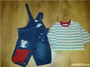 Set salopeta si bluza pentru copii 9-12 luni  - imagine 2