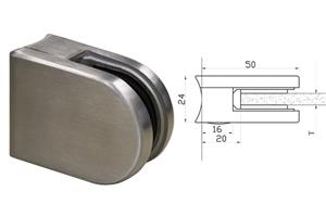Cleme inox pentru sticla profil rotund