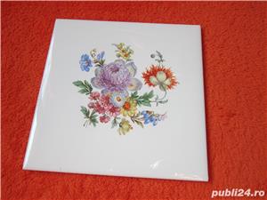 placa ceramica vintage cu flori made in Austria 1966 - imagine 3