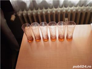 Set de 6 pahare din sticla decorativa, vintage