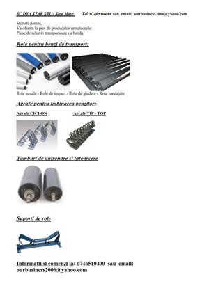 Piese de schimb pentru utilaje de balastiera si cariere - Transportoare cu banda