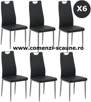 Set 6 scaune de bucatarie din piele eco 4 culori- Transport Gratuit - imagine 3