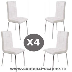 Set 4 scaune de bucatarie cadrul metalic cromat-TRANSPORT GRATUIT