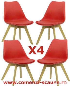 Set 4 scaune de living si bucatarie in stil scandinav-Transport Gratuit - imagine 3