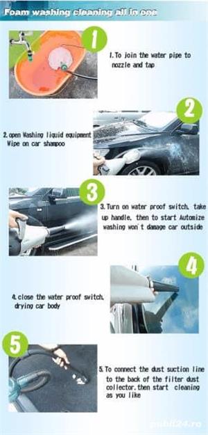  4x1 Aspirator,functie spalat ,aplicator spuma activa,uscare aer cald 30*  - imagine 11