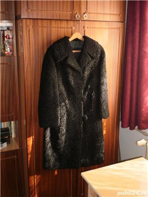 Palton lung din blana de astrahan, pentru femei