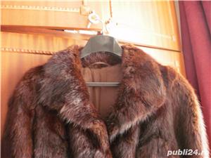 Palton lung din blana de bizam, mas 42 - imagine 4